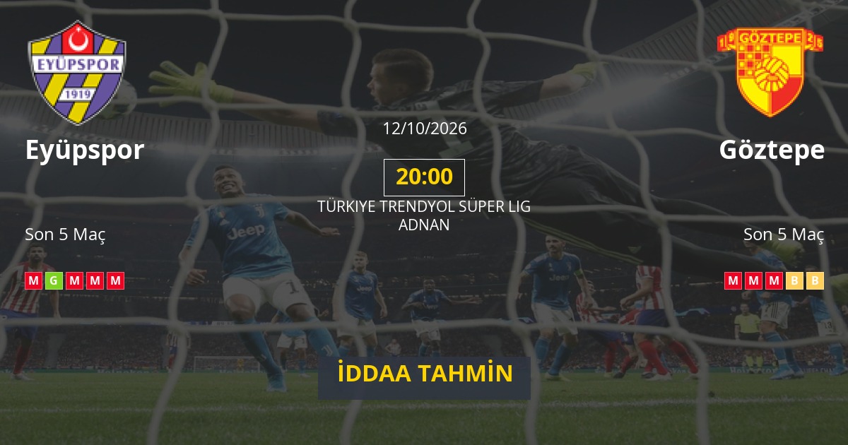 Eyüpspor Göztepe İddaa Maç Tahmini 12 Ekim 2026