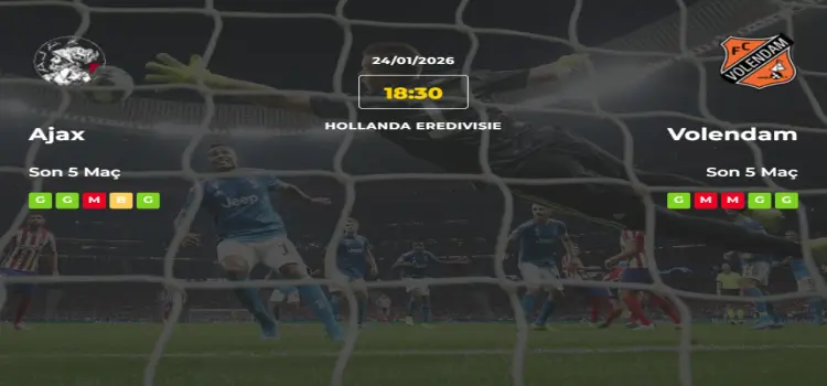 Ajax Volendam İddaa Maç Tahmini 24 Ocak 2026