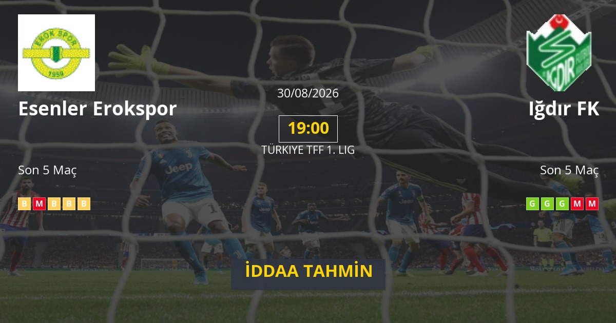 Esenler Erokspor Iğdır FK İddaa Maç Tahmini 30 Ağustos 2026