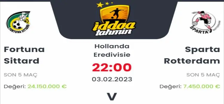 Fortuna Sittard Sparta Rotterdam İddaa Maç Tahmini 3 Şubat 2023