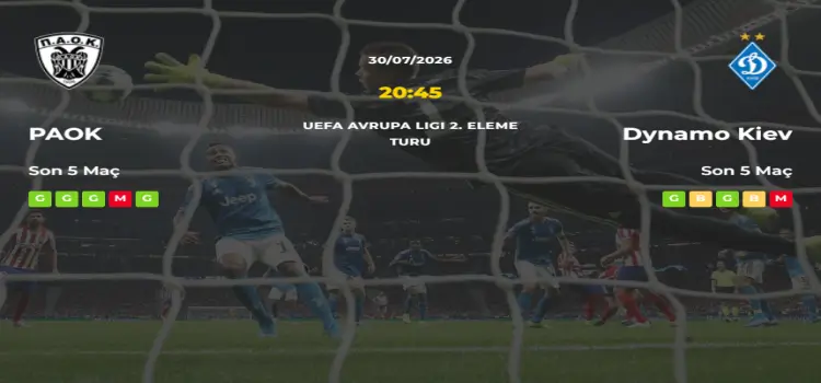 PAOK Dinamo Kiev İddaa Maç Tahmini 30 Temmuz 2026