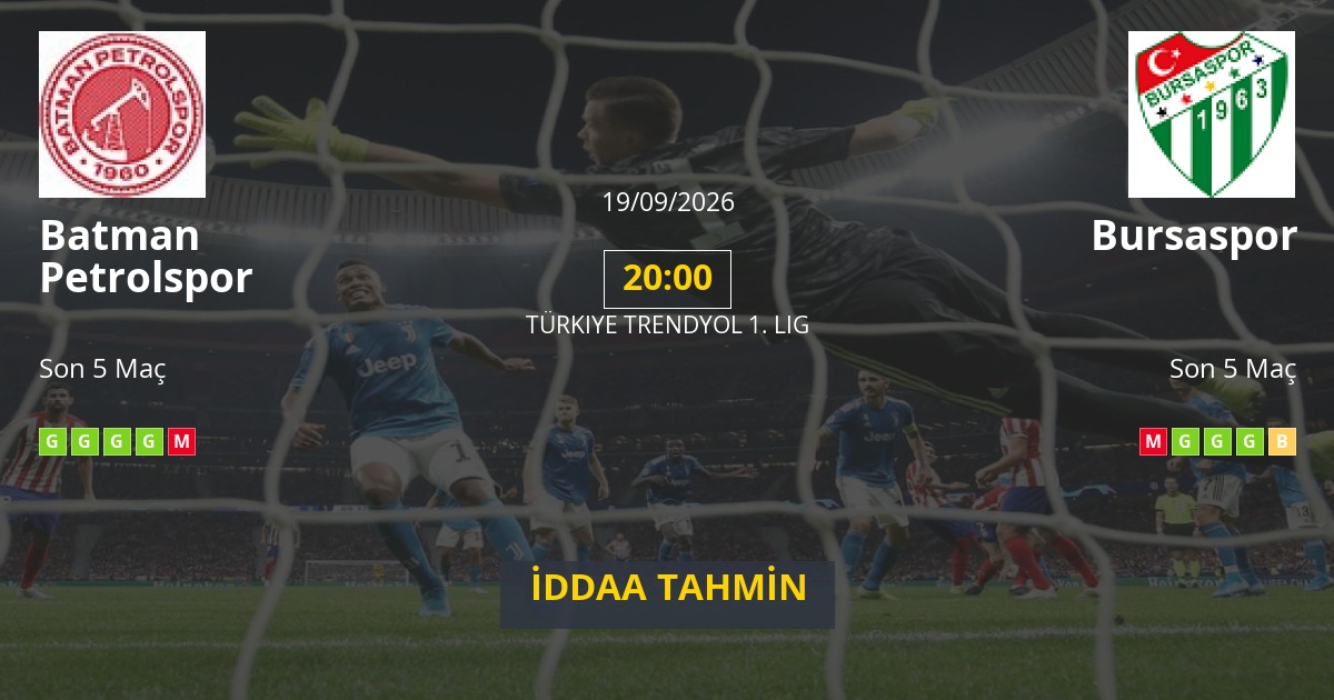 Batman Petrolspor Bursaspor İddaa Maç Tahmini 19 Eylül 2026