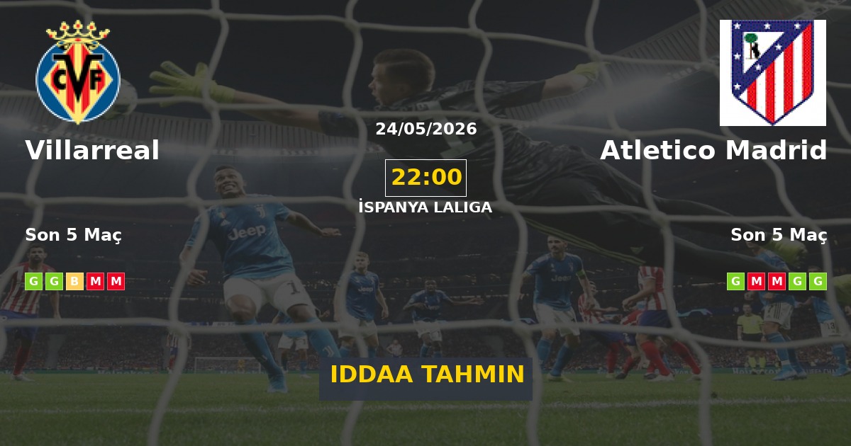 Villarreal Atletico Madrid İddaa Maç Tahmini 24 Mayıs 2026