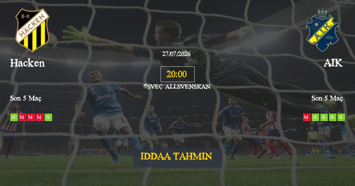Hacken AIK İddaa Maç Tahmini 27 Temmuz 2026