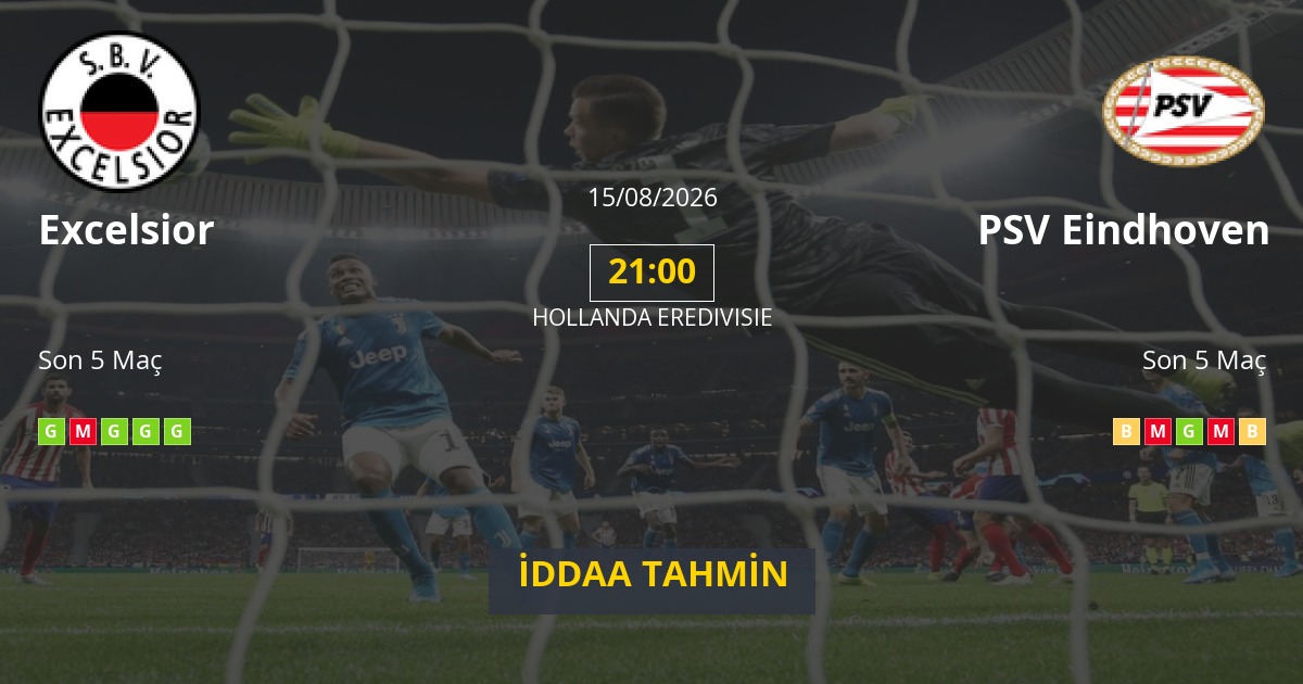 Excelsior PSV Eindhoven İddaa Maç Tahmini 15 Ağustos 2026