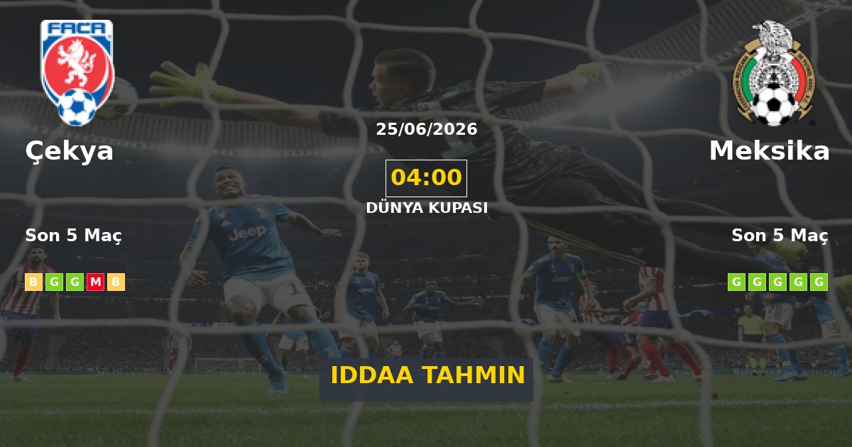 Çekya Meksika İddaa Maç Tahmini 25 Haziran 2026