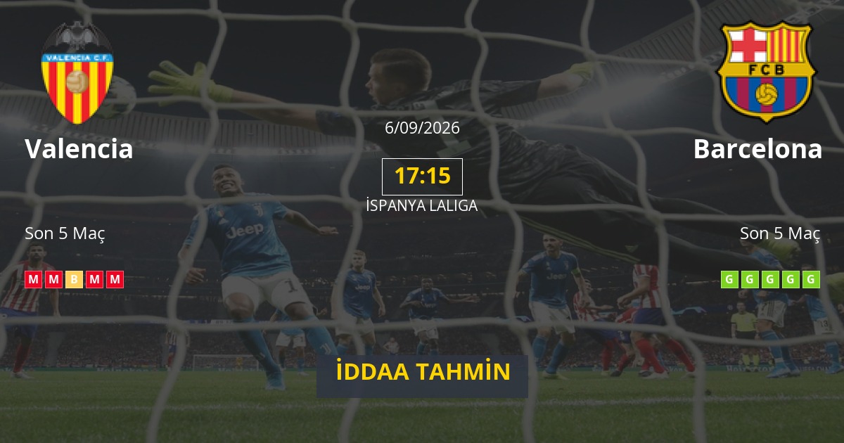 Valencia Barcelona İddaa Maç Tahmini 06 Eylül 2026