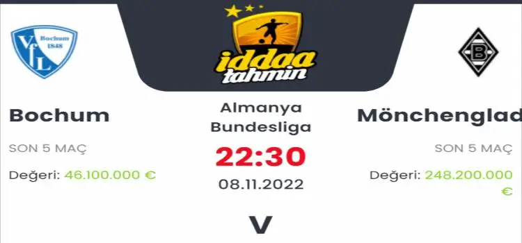 Bochum Mönchengladbach İddaa Maç Tahmini 8 Kasım 2022