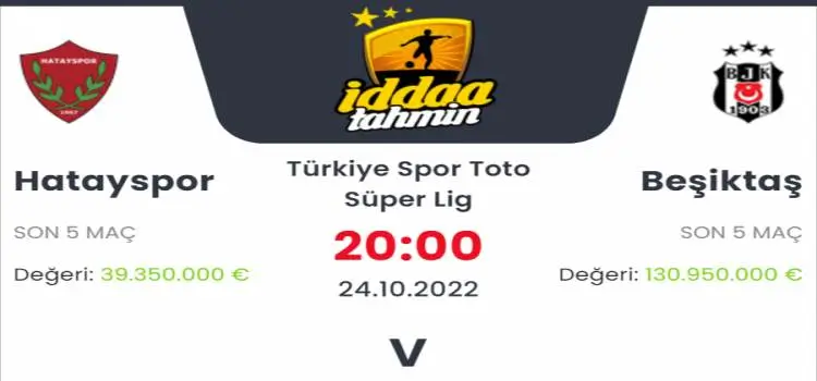 Hatayspor Beşiktaş İddaa Maç Tahmini 24 Ekim 2022