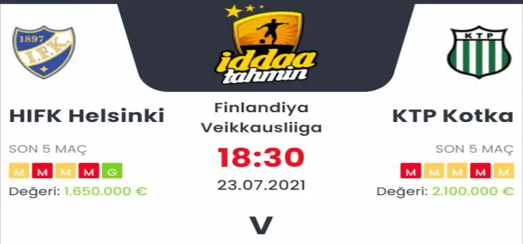 HIFK Helsinki Kotka İddaa Maç Tahmini 23 Temmuz 2021