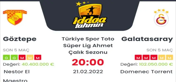 Göztepe Galatasaray İddaa Maç Tahmini 21 Şubat 2022