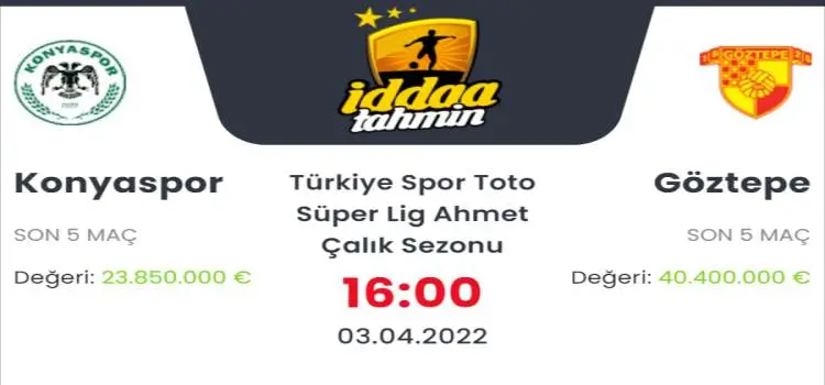 Konyaspor Göztepe İddaa Maç Tahmini 3 Nisan 2022