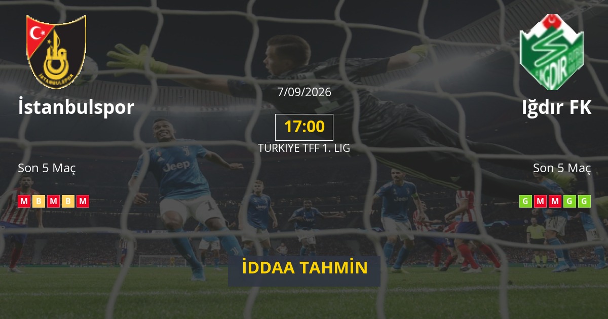 İstanbulspor Iğdır FK İddaa Maç Tahmini 07 Eylül 2026