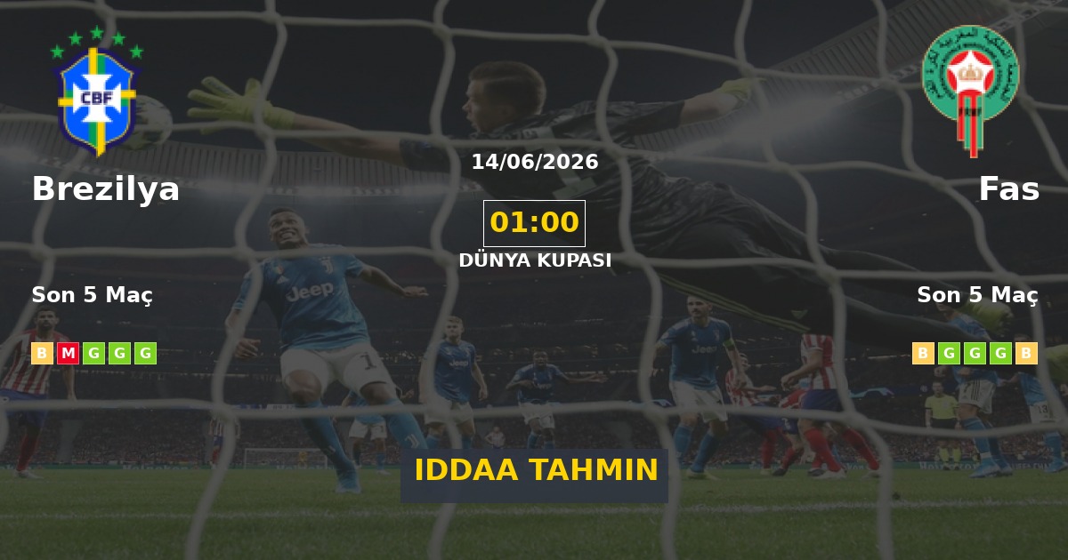 Brezilya Fas İddaa Maç Tahmini 14 Haziran 2026