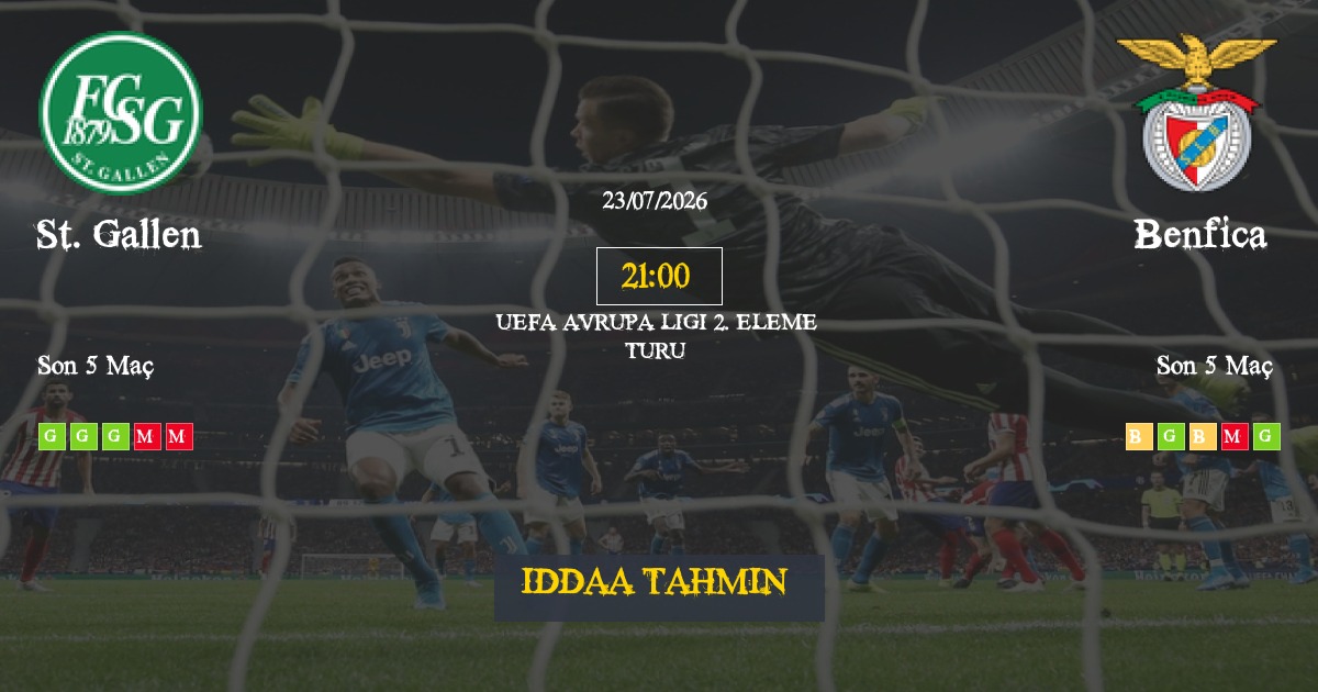 St. Gallen Benfica İddaa Maç Tahmini 23 Temmuz 2026