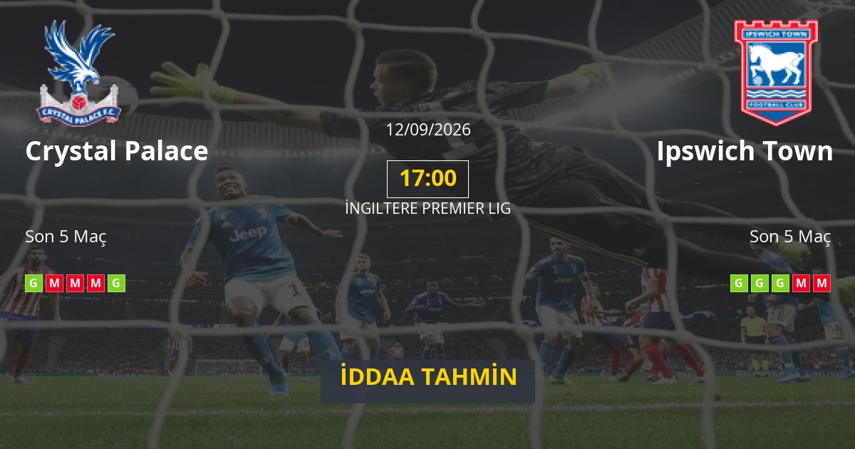 Crystal Palace Ipswich Town İddaa Maç Tahmini 12 Eylül 2026