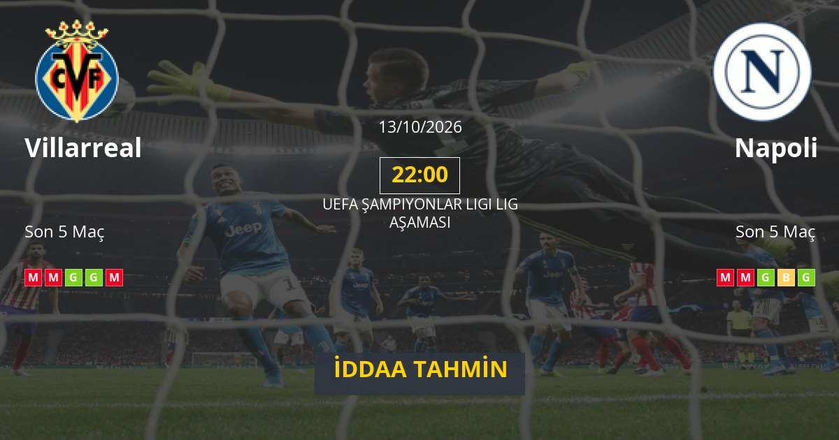 Villarreal Napoli İddaa Maç Tahmini 13 Ekim 2026