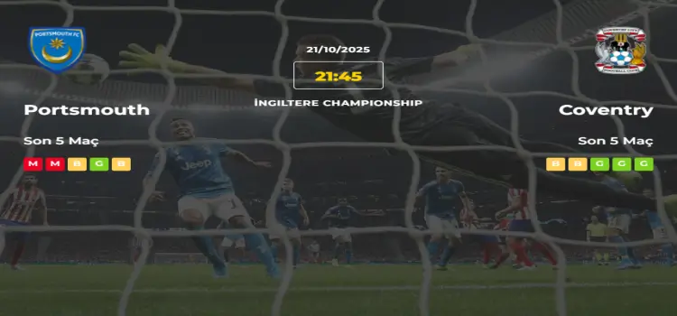 Portsmouth Coventry İddaa Maç Tahmini 21 Ekim 2025