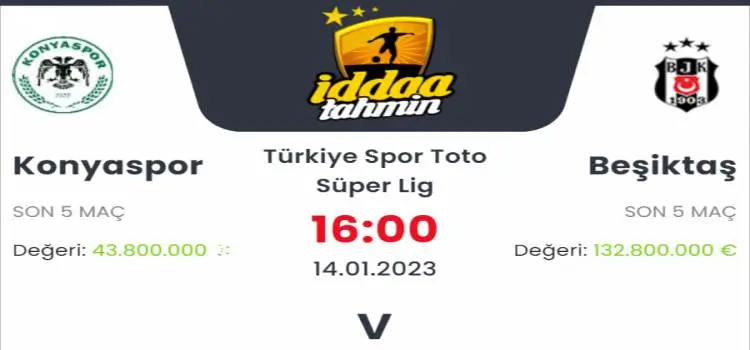 Konyaspor Beşiktaş İddaa Maç Tahmini 14 Ocak 2023