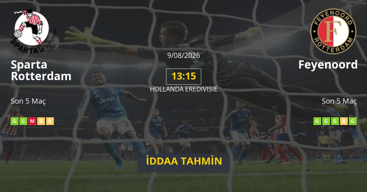 Sparta Rotterdam Feyenoord İddaa Maç Tahmini 09 Ağustos 2026