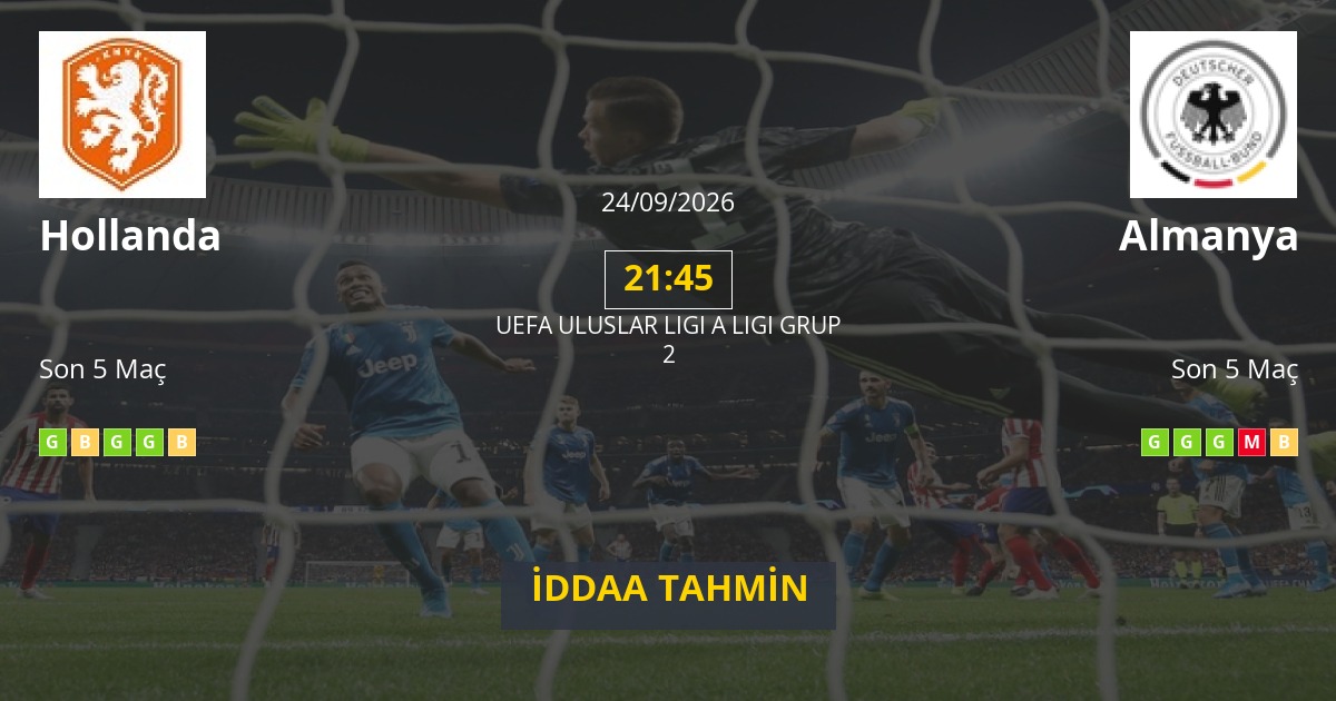 Hollanda Almanya İddaa Maç Tahmini 24 Eylül 2026
