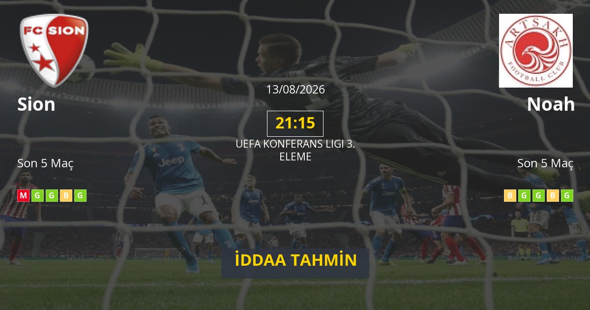Sion Noah İddaa Maç Tahmini 13 Ağustos 2026