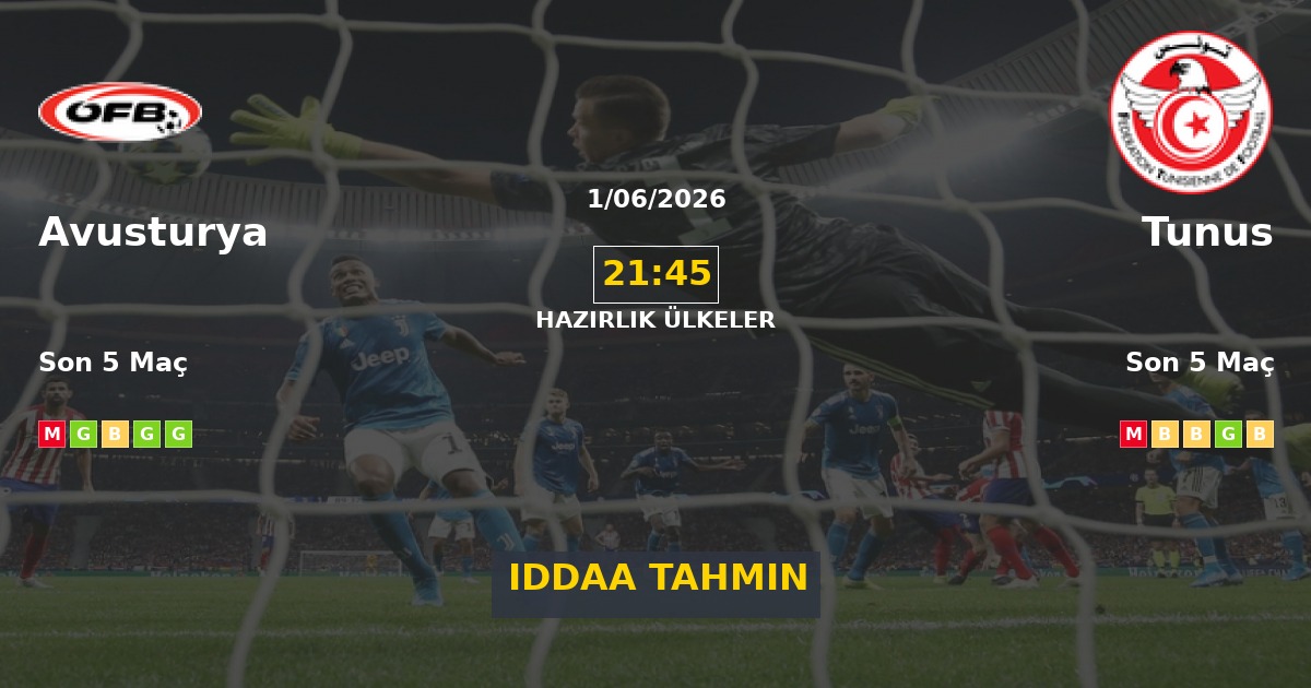 Avusturya Tunus İddaa Maç Tahmini 01 Haziran 2026