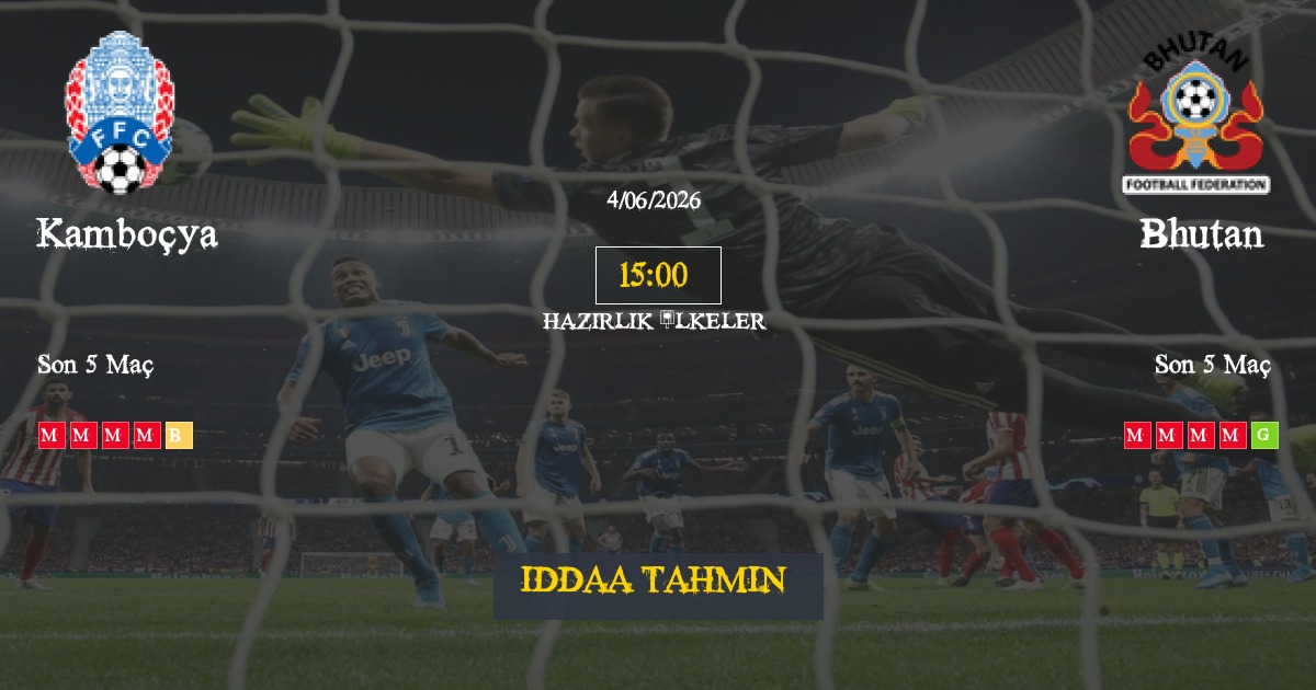 Kamboçya Bhutan İddaa Maç Tahmini 04 Haziran 2026