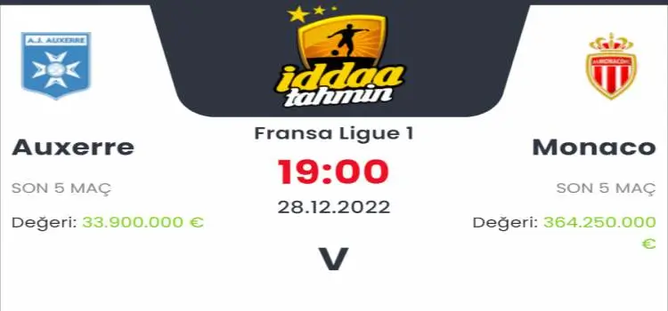 Auxerre Monaco İddaa Maç Tahmini 28 Aralık 2022