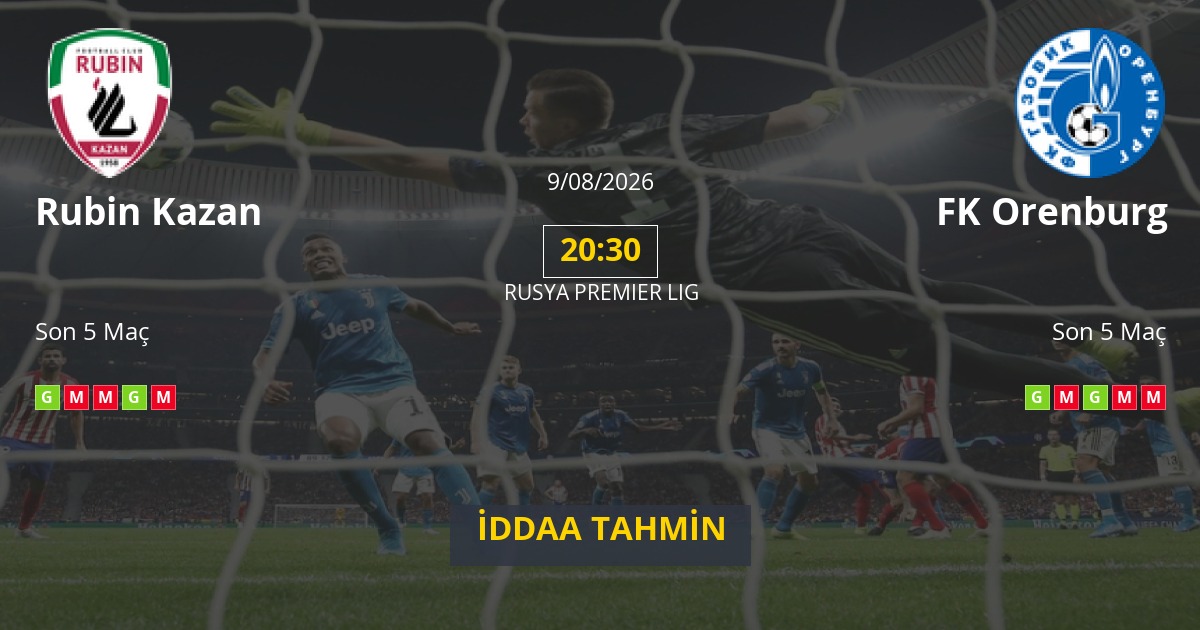Rubin Kazan FK Orenburg İddaa Maç Tahmini 09 Ağustos 2026