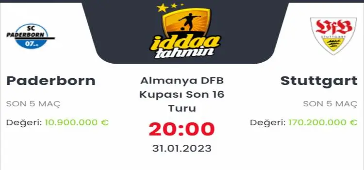 Paderborn Stuttgart İddaa Maç Tahmini 31 Ocak 2023