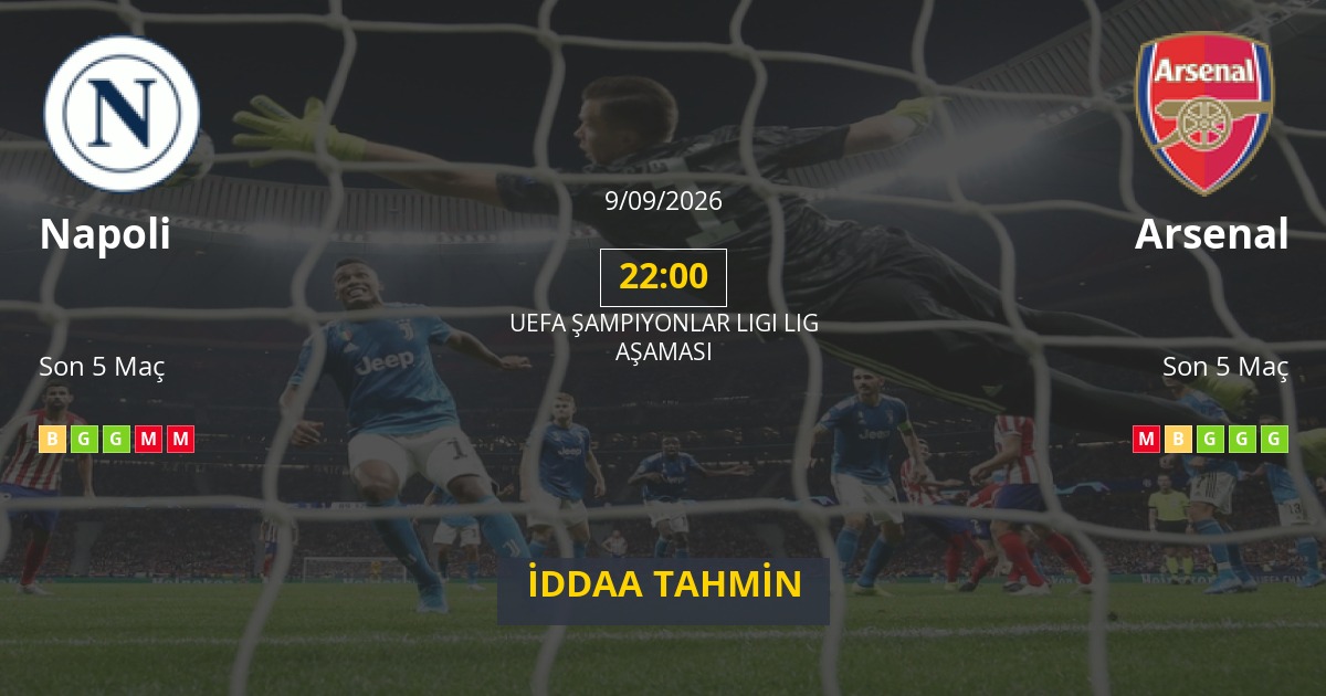 Napoli Arsenal İddaa Maç Tahmini 09 Eylül 2026