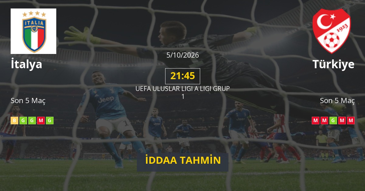 İtalya Türkiye İddaa Maç Tahmini 05 Ekim 2026