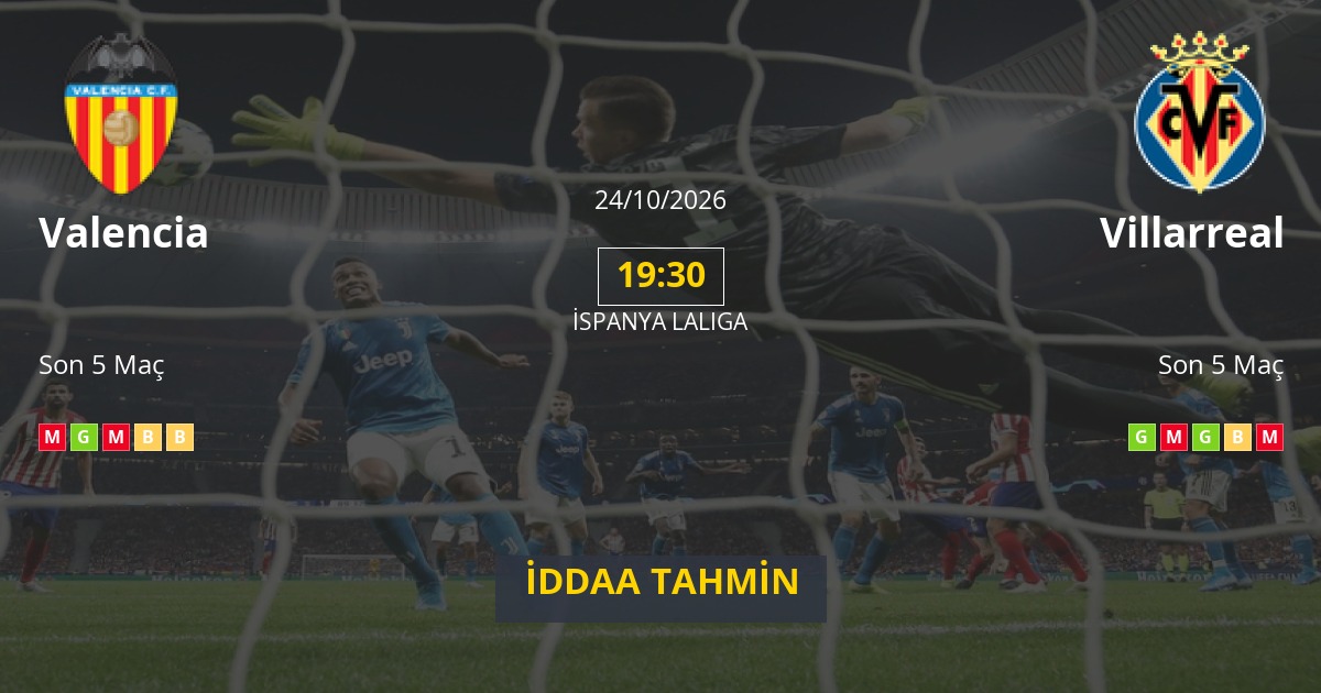 Valencia Villarreal İddaa Maç Tahmini 24 Ekim 2026