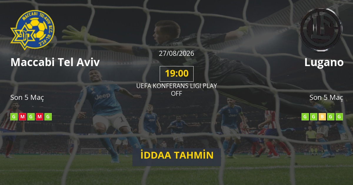 Maccabi Tel Aviv Lugano İddaa Maç Tahmini 27 Ağustos 2026