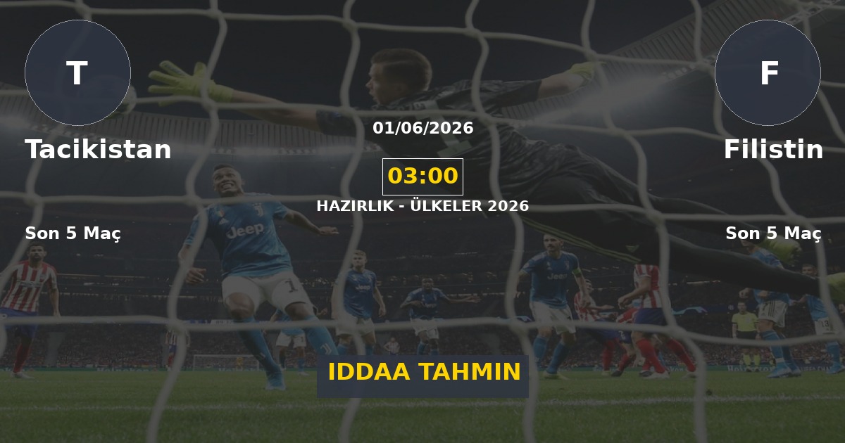 Tacikistan Filistin İddaa Maç Tahmini 01 Haziran 2026