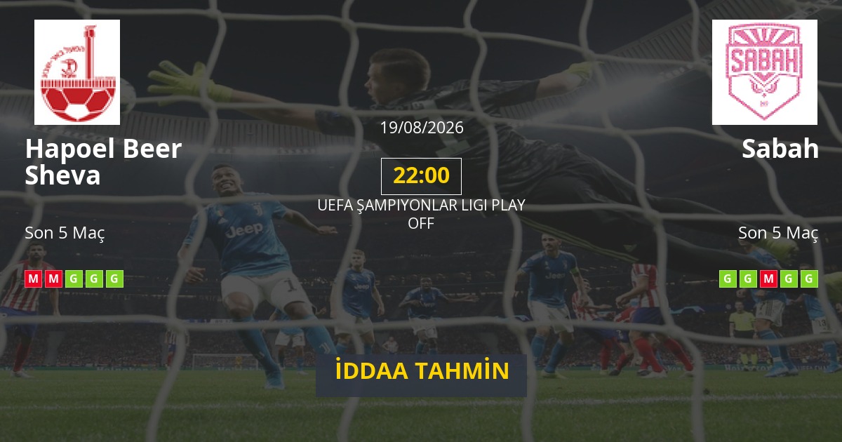 Hapoel Beer Sheva Sabah İddaa Maç Tahmini 19 Ağustos 2026