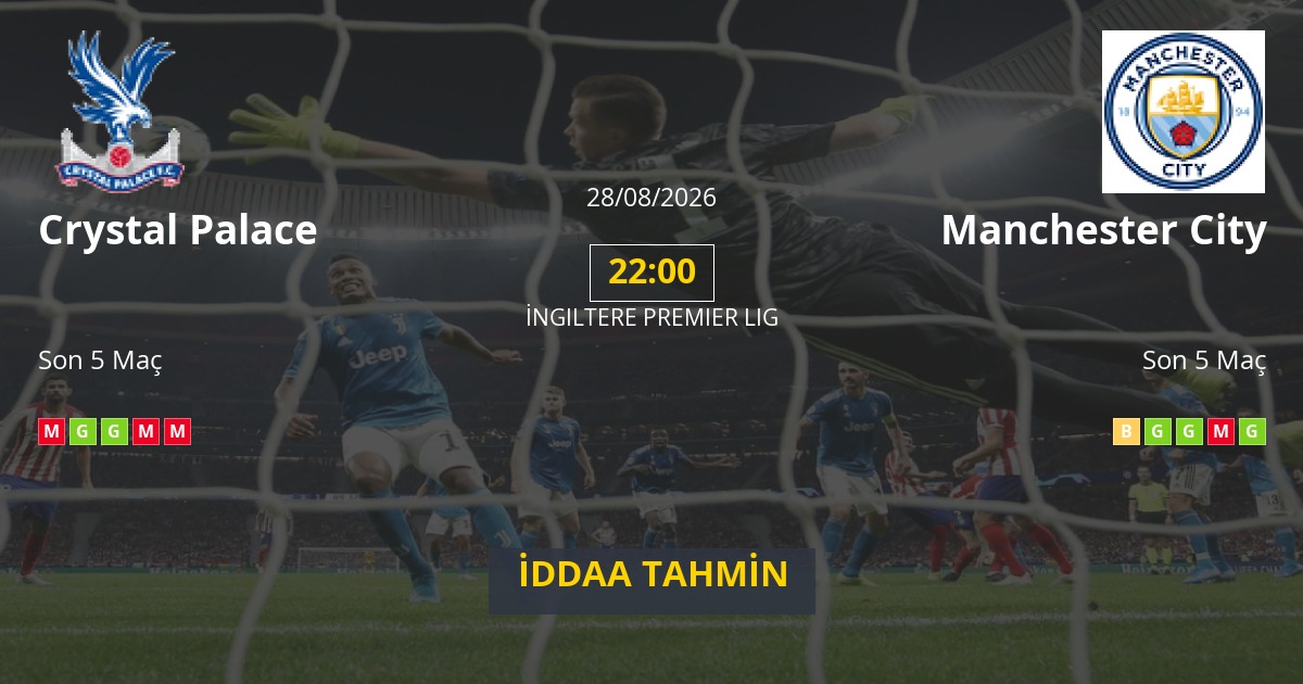 Crystal Palace Manchester City İddaa Maç Tahmini 28 Ağustos 2026