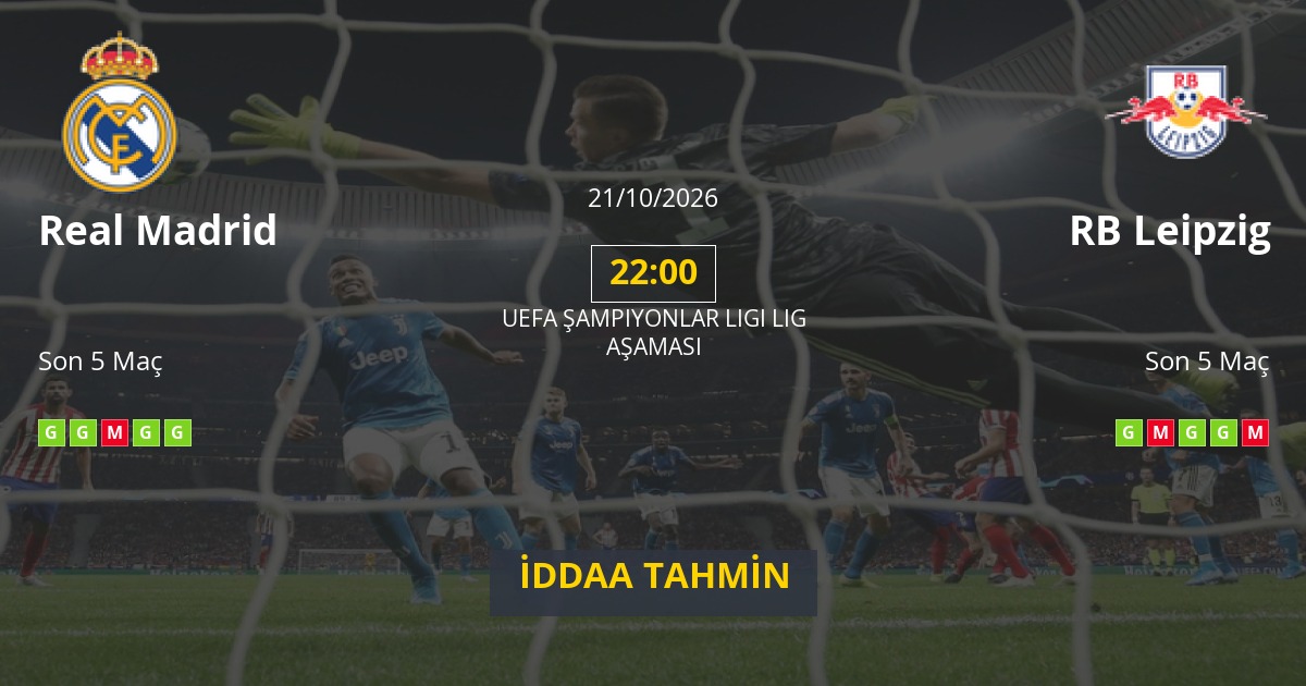 Real Madrid RB Leipzig İddaa Maç Tahmini 21 Ekim 2026