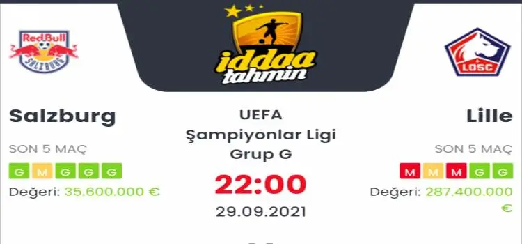Salzburg Lille İddaa Maç Tahmini 29 Eylül 2021