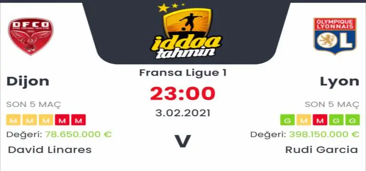 Dijon Lyon Maç Tahmini ve İddaa Tahminleri : 3 Şubat 2021