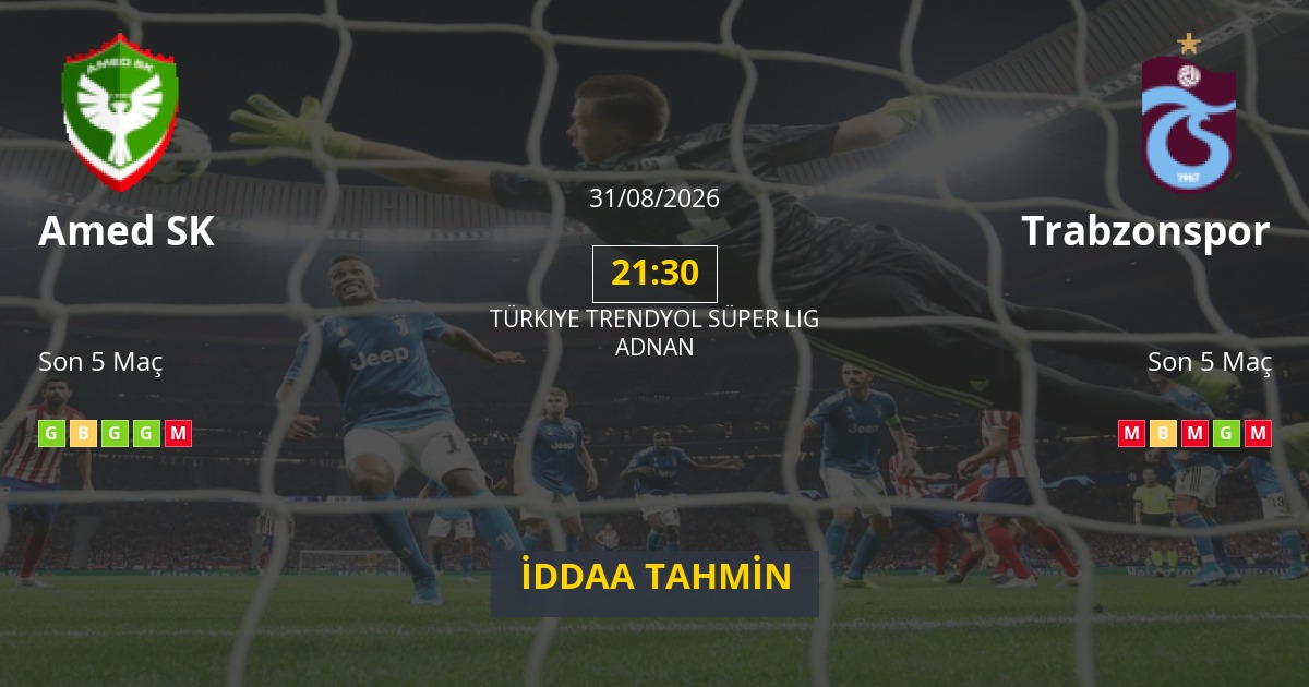 Amed SK Trabzonspor İddaa Maç Tahmini 31 Ağustos 2026