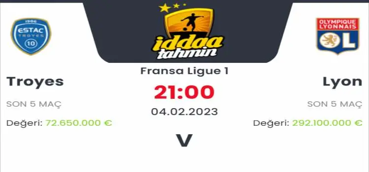 Troyes Lyon İddaa Maç Tahmini 4 Şubat 2023