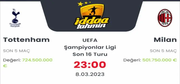 Tottenham Milan İddaa Maç Tahmini 8 Mart 2023