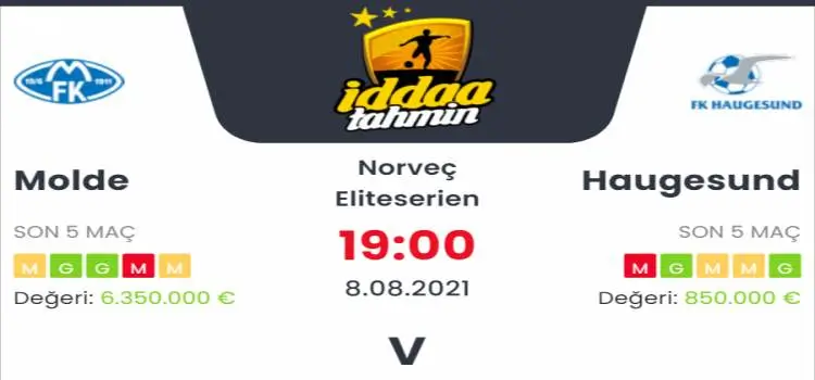 Molde Haugesund İddaa Maç Tahmini 8 Ağustos 2021