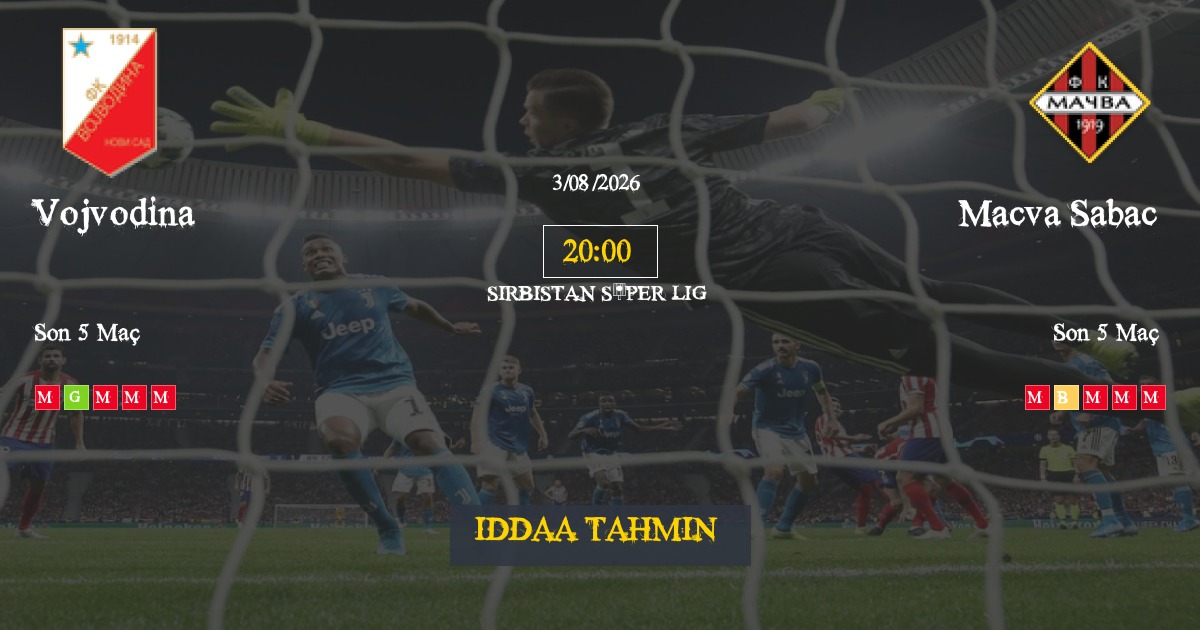 Vojvodina Macva Sabac İddaa Maç Tahmini 03 Ağustos 2026