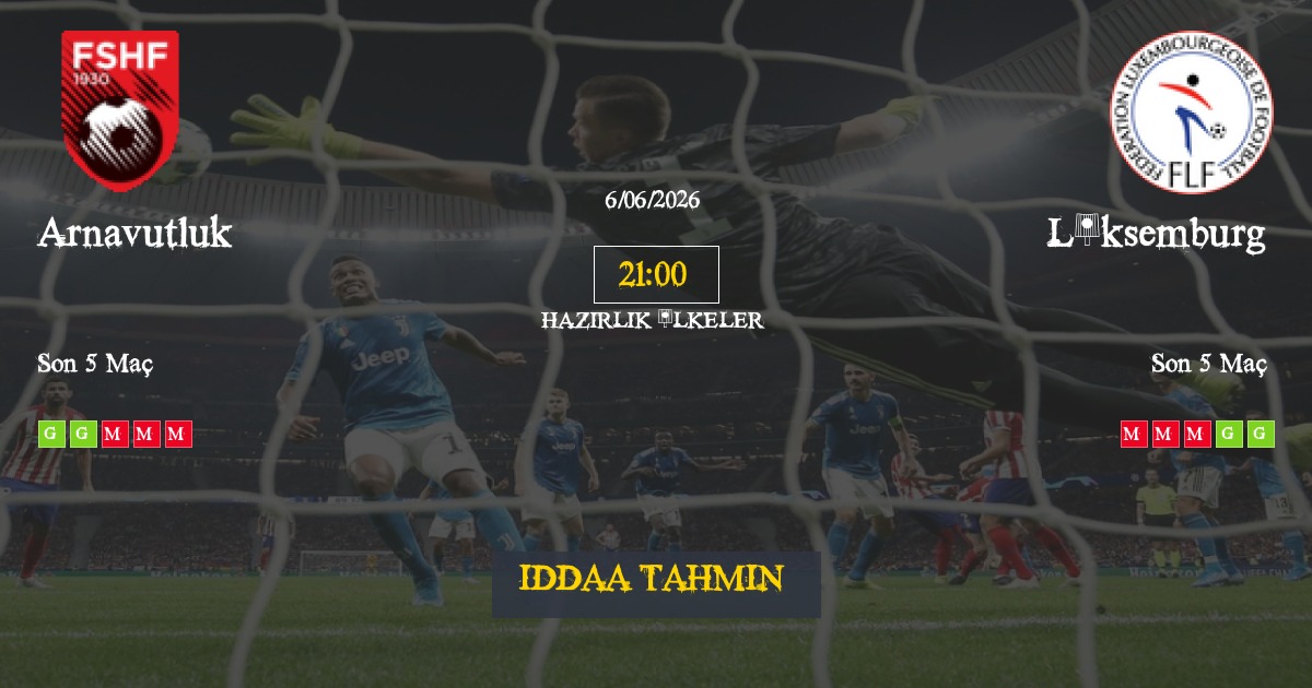 Arnavutluk Lüksemburg İddaa Maç Tahmini 06 Haziran 2026