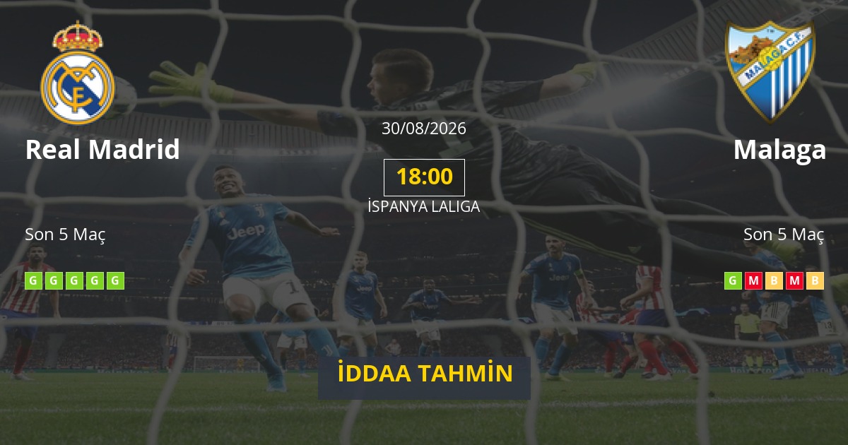 Real Madrid Malaga İddaa Maç Tahmini 30 Ağustos 2026