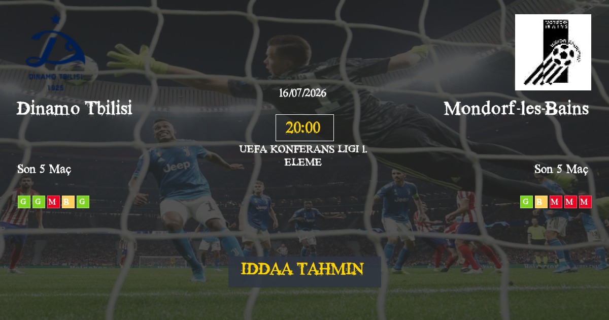 Dinamo Tbilisi Mondorf-les-Bains İddaa Maç Tahmini 16 Temmuz 2026