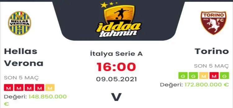 Hellas Verona Torino İddaa Maç Tahmini 9 Mayıs 2021